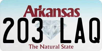 AR license plate 203LAQ