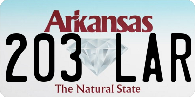 AR license plate 203LAR