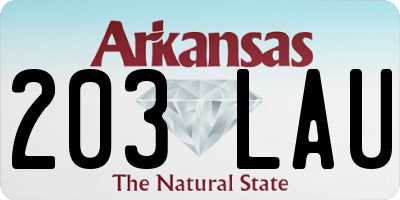 AR license plate 203LAU