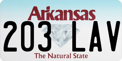AR license plate 203LAV