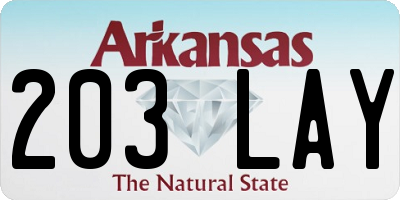 AR license plate 203LAY