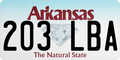 AR license plate 203LBA