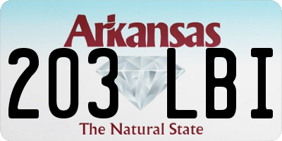 AR license plate 203LBI