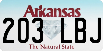 AR license plate 203LBJ
