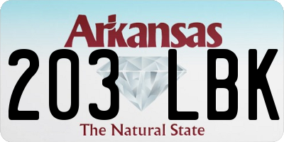 AR license plate 203LBK