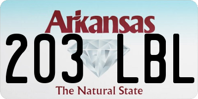 AR license plate 203LBL