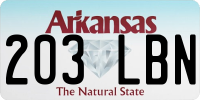 AR license plate 203LBN