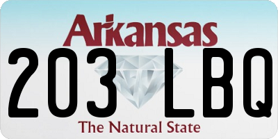 AR license plate 203LBQ