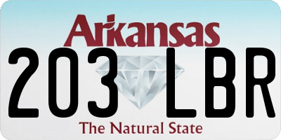 AR license plate 203LBR