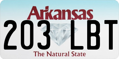 AR license plate 203LBT