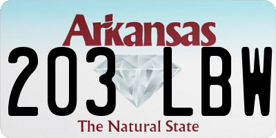AR license plate 203LBW