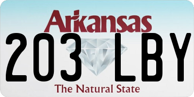 AR license plate 203LBY
