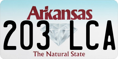 AR license plate 203LCA