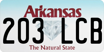 AR license plate 203LCB