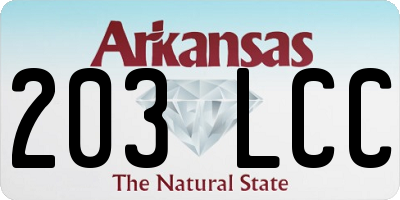 AR license plate 203LCC