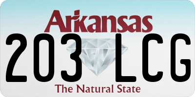 AR license plate 203LCG