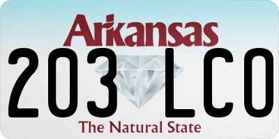 AR license plate 203LCO