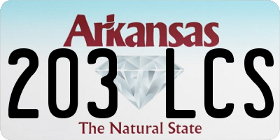 AR license plate 203LCS
