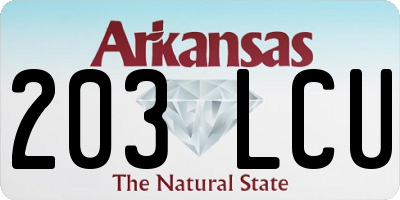AR license plate 203LCU