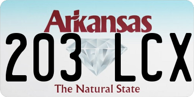 AR license plate 203LCX
