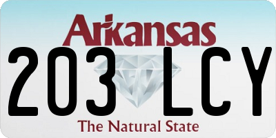 AR license plate 203LCY