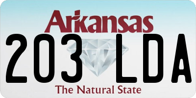AR license plate 203LDA