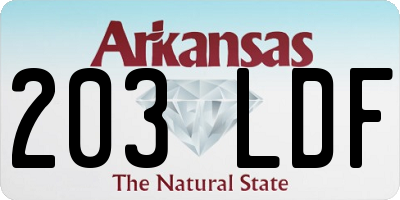 AR license plate 203LDF