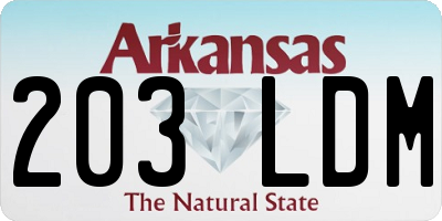 AR license plate 203LDM