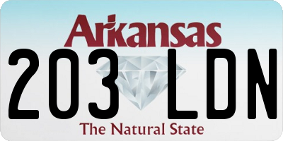 AR license plate 203LDN