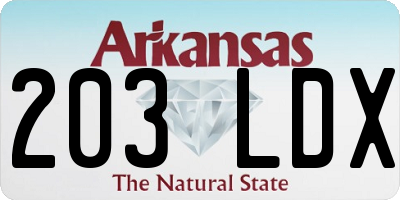 AR license plate 203LDX