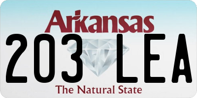 AR license plate 203LEA