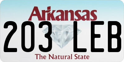 AR license plate 203LEB