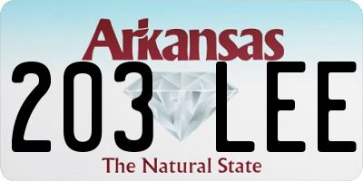 AR license plate 203LEE