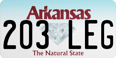 AR license plate 203LEG