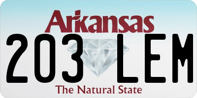 AR license plate 203LEM