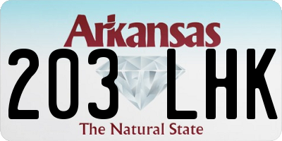 AR license plate 203LHK