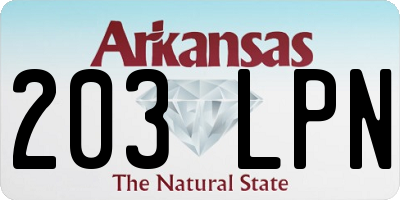 AR license plate 203LPN