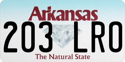 AR license plate 203LRO