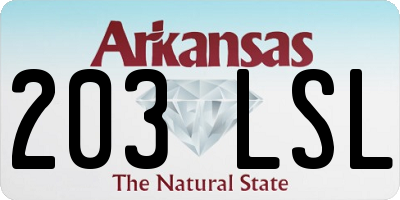 AR license plate 203LSL
