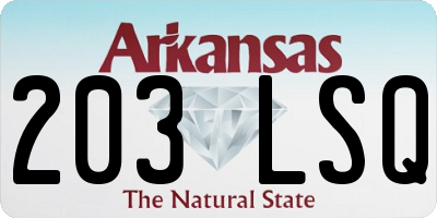 AR license plate 203LSQ