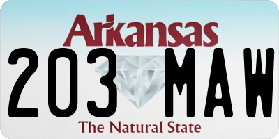 AR license plate 203MAW