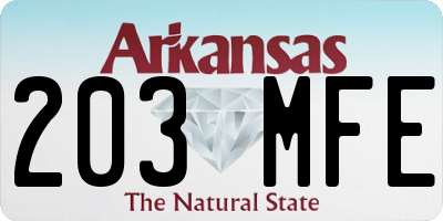 AR license plate 203MFE