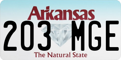 AR license plate 203MGE