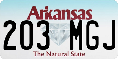 AR license plate 203MGJ