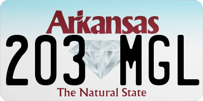 AR license plate 203MGL