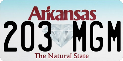 AR license plate 203MGM