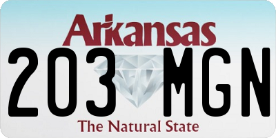 AR license plate 203MGN