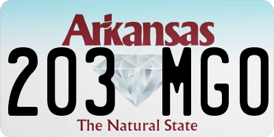AR license plate 203MGO