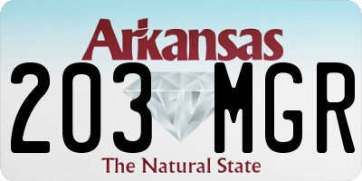 AR license plate 203MGR