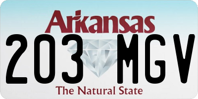 AR license plate 203MGV